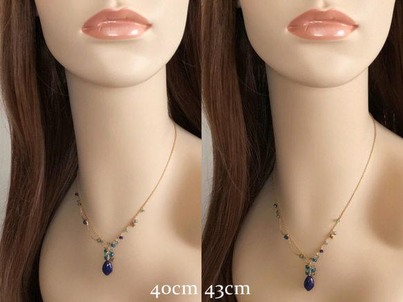 K14GF Lapis lazuli necklace 第5張的照片