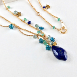 K14GF Lapis lazuli necklace 第6張的照片