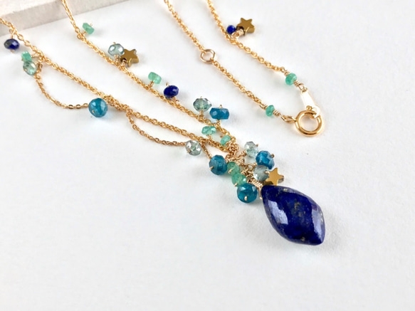 K14GF Lapis lazuli necklace 第6張的照片