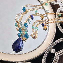 K14GF Lapis lazuli necklace 第7張的照片