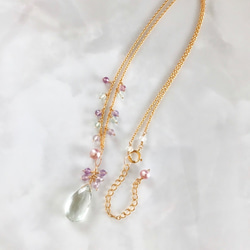 K14GF Green Amethyst Necklace 第6張的照片