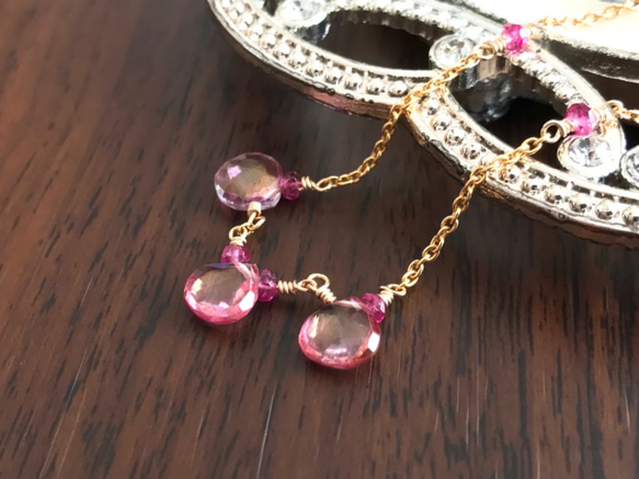 K14GF Pink Topaz Bracelet 第2張的照片