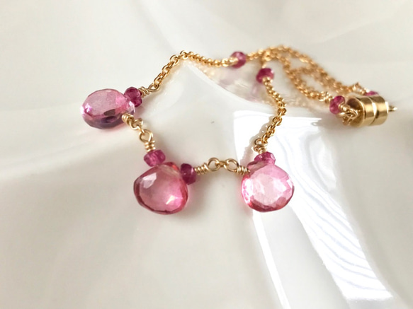 K14GF Pink Topaz Bracelet 第6張的照片