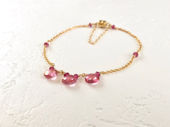 K14GF Pink Topaz Bracelet 第8張的照片