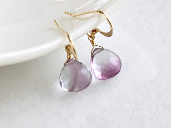 K14GF Bicolor Fluorite Earrings 第1張的照片