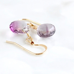 K14GF Bicolor Fluorite Earrings 第3張的照片