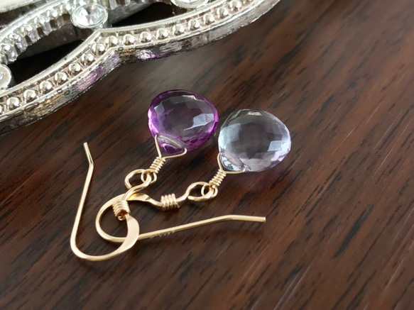 K14GF Bicolor Fluorite Earrings 第9張的照片