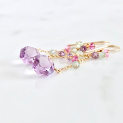 K14GF Pink Amethyst Earrings 第9張的照片