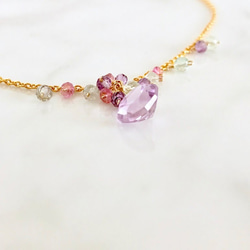 K14GF Pink Amethyst Necklace 第3張的照片