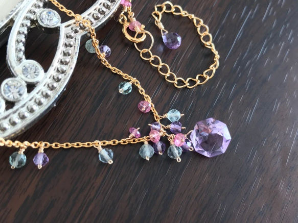 K14GF Pink Amethyst Necklace 第9張的照片