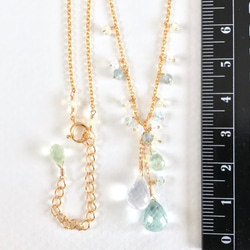 K14GF Silky Quartz and Prehnite Necklace 第4張的照片