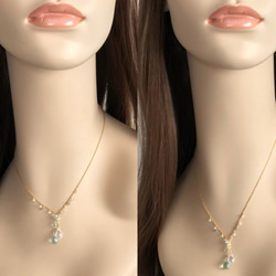 K14GF Silky Quartz and Prehnite Necklace 第5張的照片