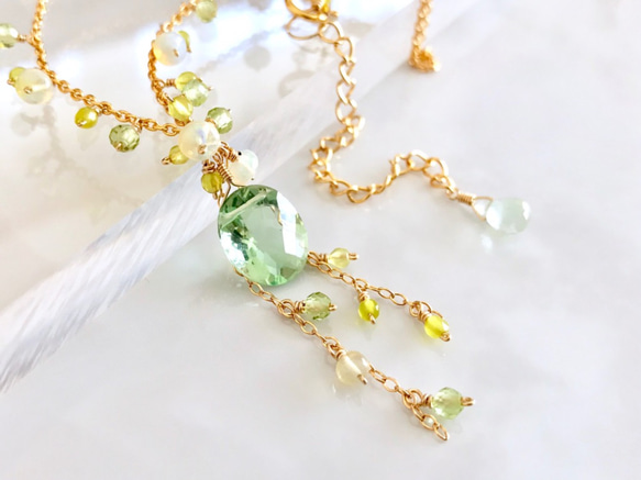 K14GF Green Fluorite Necklace 第1張的照片