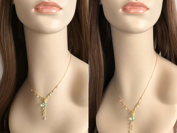 K14GF Green Fluorite Necklace 第5張的照片