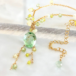 K14GF Green Fluorite Necklace 第9張的照片