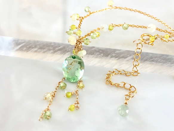 K14GF Green Fluorite Necklace 第9張的照片