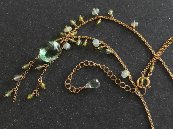 K14GF Green Fluorite Necklace 第10張的照片