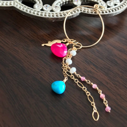 K14GF Fuchsia pink Chalcedony's Changeable Pendant Top 第3張的照片