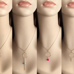 K14GF Fuchsia pink Chalcedony's Changeable Pendant Top 第5張的照片