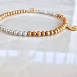 K14GF Twe color Freshwater pearl bracelet 第8張的照片