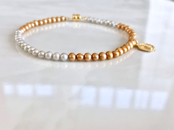 K14GF Twe color Freshwater pearl bracelet 第8張的照片