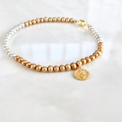 K14GF Twe color Freshwater pearl bracelet 第10張的照片