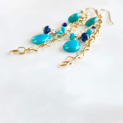 K14GF Sleeping Beauty Turquoise Earrings 第9張的照片