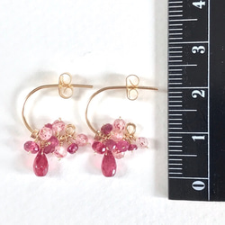 K14GF Extremely small Ruby gradation earrings 第4張的照片