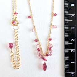 K14GF Extremely small Ruby gradation necklace 第4張的照片