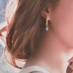 K14GF Pink Amethyst Clip Earrings 第5張的照片