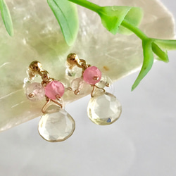 K14GF Lemon Quartz Clip Earrings 第7張的照片