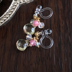 K14GF Lemon Quartz Clip Earrings 第9張的照片