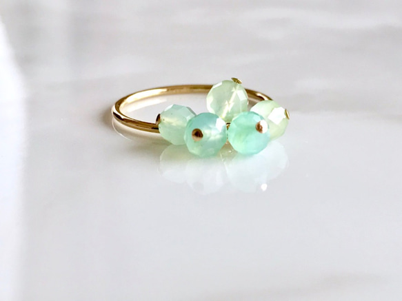 K14GF Blue Opal Ring 第3張的照片