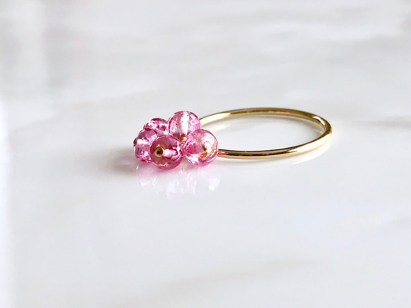 K14GF Pink Topaz Ring 第3張的照片