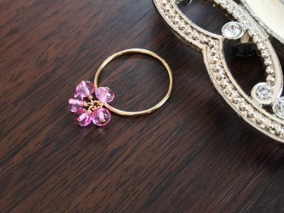 K14GF Pink Topaz Ring 第7張的照片