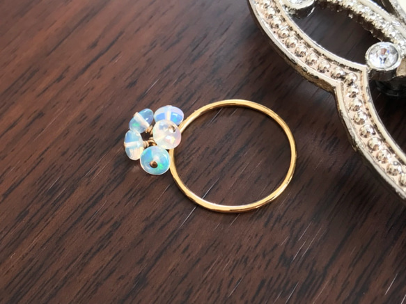 K14GF Precious opal ring 第9張的照片