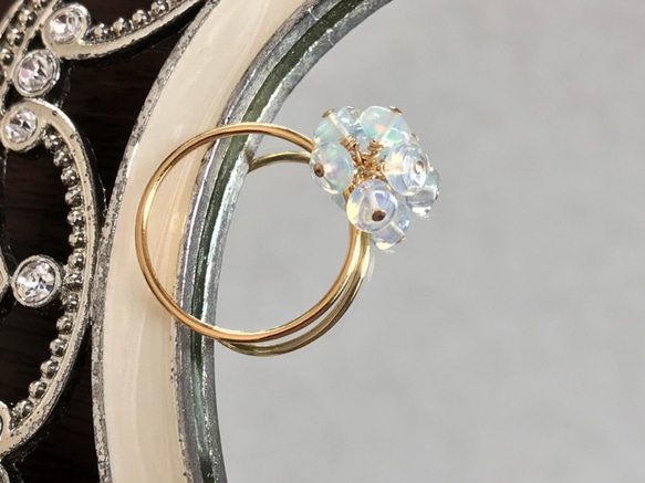 K14GF Precious opal ring 第10張的照片