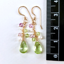 K14GF Peridot and Fluorite Earrings 第4張的照片