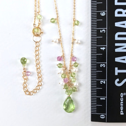 K14GF It Peridot and Fuorite Necklace 第4張的照片