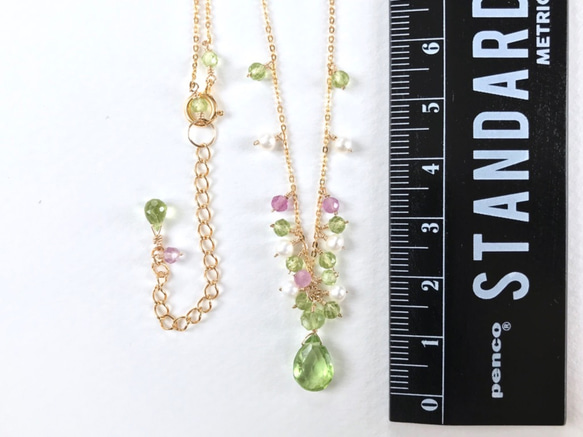 K14GF It Peridot and Fuorite Necklace 第4張的照片