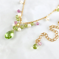 K14GF It Peridot and Fuorite Necklace 第6張的照片