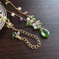 K14GF It Peridot and Fuorite Necklace 第7張的照片