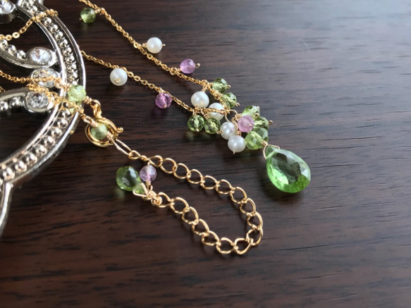 K14GF It Peridot and Fuorite Necklace 第7張的照片