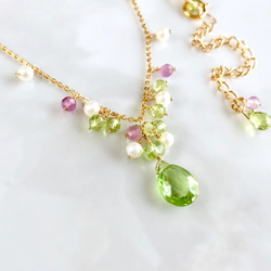 K14GF It Peridot and Fuorite Necklace 第9張的照片