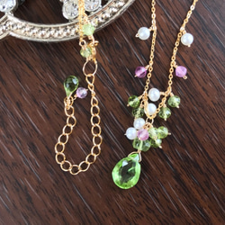 K14GF It Peridot and Fuorite Necklace 第10張的照片