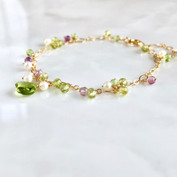 K14GF Peridot and Fluorite Bracelet 第3張的照片