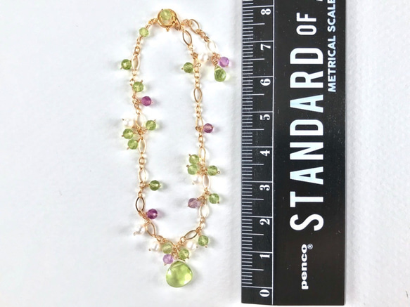 K14GF Peridot and Fluorite Bracelet 第4張的照片