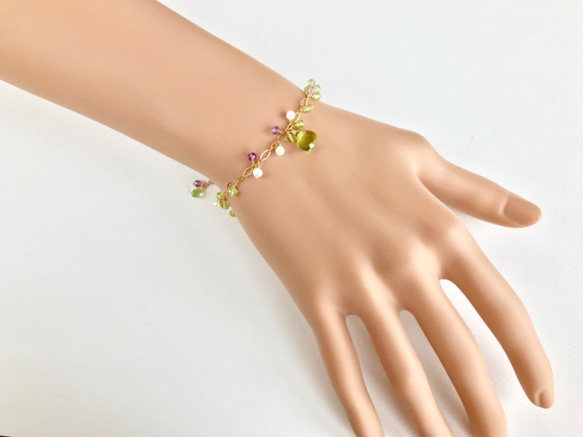 K14GF Peridot and Fluorite Bracelet 第5張的照片