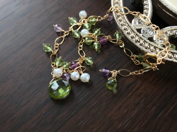 K14GF Peridot and Fluorite Bracelet 第2張的照片