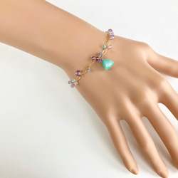 K14GF Amazonite and amethyst bracelet 第5張的照片